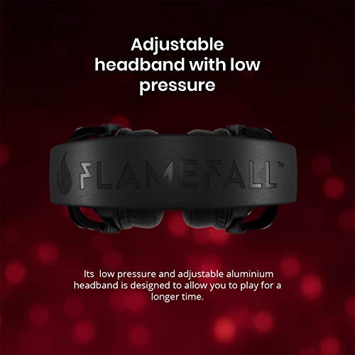 Flamefall Ymir - Auriculares de Gaming HD con Drivers de 53 mm, Micrófono extraíble con cancelación de ruido y Cable reforzado, compatible con PC / PS4 / XBOX / Nintendo Switch (PS4)