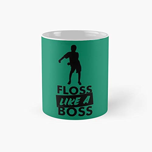 Floss Like A Boss - Taza clásica con hilo dental para niños, el mejor regalo, tazas de café divertidas, 11 onzas