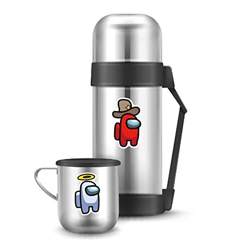 flower205 100 Piezas Among Us Stickers Pegatinas De Doodle Adhesivo De PVC Impermeable Pegatinas De Vinilo De Graffiti Fácil De Usar En Cualquier Superficie Lisa