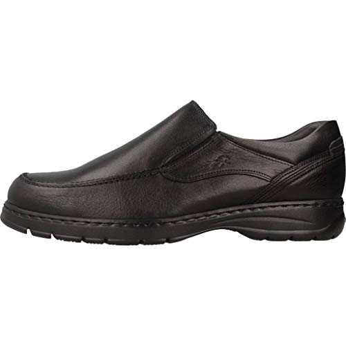 Fluchos | Mocasín de Hombre | CRONO 9144 Salvate Negro Zapato Confort | Mocasín de Piel de Ternera engrasada de Primera Calidad | Cierre con Elásticos | Piso Personalizado Fluchos Light
