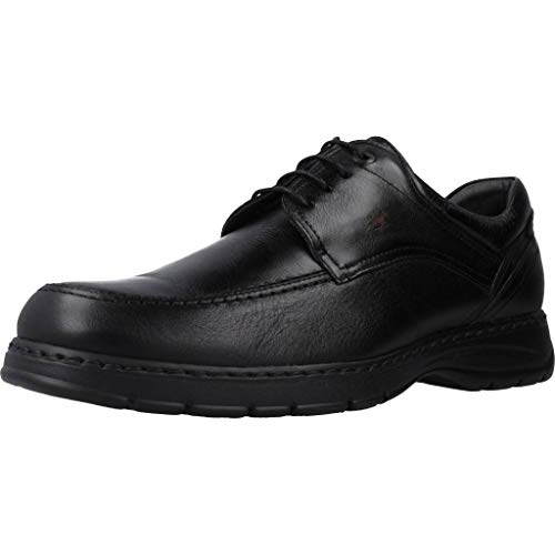 Fluchos | Zapato de Hombre | CRONO 9142 Savate Negro Zapato Confort | Zapato de Piel de Ternera engrasada de Primera Calidad | Cierre con Cordones | Piso Personalizado Fluchos Light