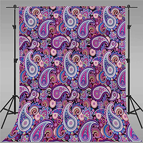 Fondo de fotografía de 2 x 3 m, diseño de hojas persas, telón de fondo de tela de microfibra, pantalla plegable de alta densidad para fotografía, vídeo y televisión