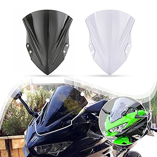 For Kawasaki Ninja 400 2018-2020 Motocicleta PC de alta calidad de plástico Parabrisas Deflectores de viento deflectores con soporte (fumar)