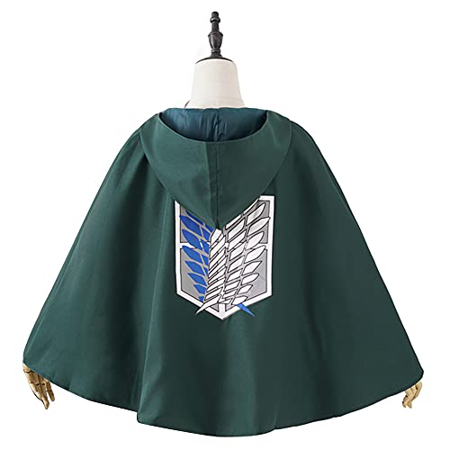 Formemory Attack On Titan Capa Attack On Titan Cosplay Shingeki No Kyojin Attack on Titan Ropa Cloak Cape Traje de Anime Cosplay Hoodie Chaquetas para Unisex para Fanáticos del Anime Japonés (M)