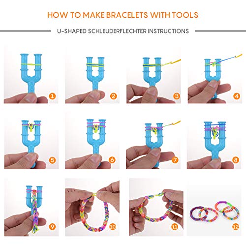 FORMIZON DIY Pulseras Gomas, 4400 Kit Completo, 22 Colores, Kit de Bandas Trenzadas Brazaletes y Juguetes, Juego Creativo para Niños