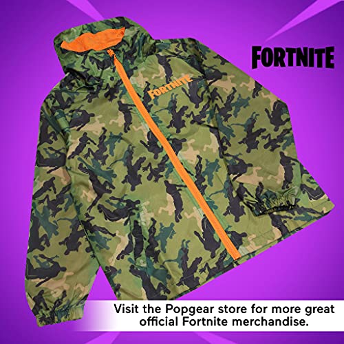 Fortnite Camo Dancing Emotes Rain Mac for Girls, Protective Raincoat with Hoodie, Official Merchandise Camisetas de Moda, Verde, 11-12 años para Niños