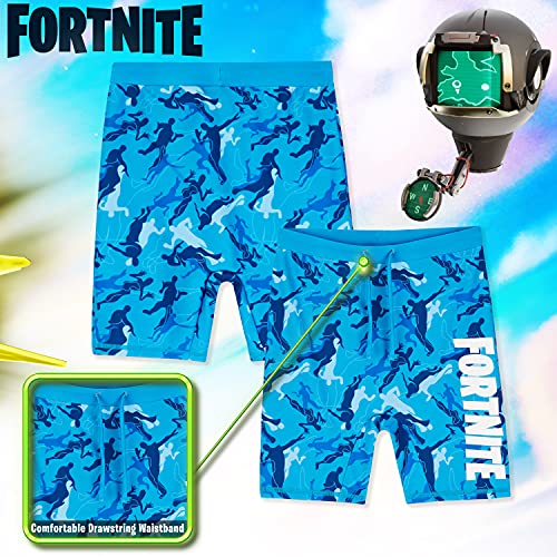Fortnite Conjunto Bañador Niño, Traje De Baño De Dos Piezas, Regalo para Niños, Tallas 7-14 Años (11-12 años, Camo Azul)