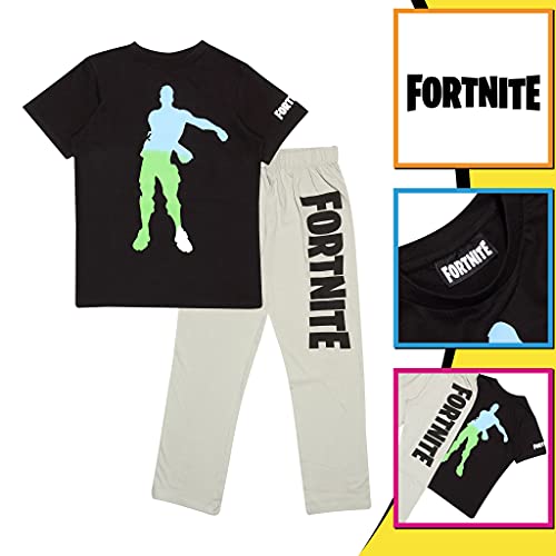 Fortnite El Hilo Dental Ombre Emote Chicos Larga Pijamas Set Negro/Gris Brezo 134