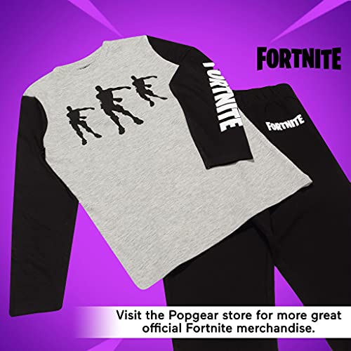 Fortnite Flossing Emotes Boys Long Pyjamas Set Black/Heather Grey Juego de Pijama, Negro/Gris Jaspeado, 13-14 Years para Niños
