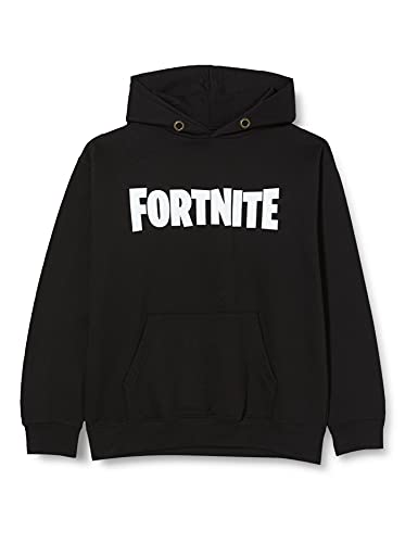 Fortnite Logo Sudadera con Capucha, Black, 14-16 Years para Niños