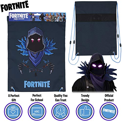 Fortnite Mochila de Cuerdas para Niños, Bolsas de Tela con Cordón para El Colegio Deportes Playa, Mochila para Gimnasio