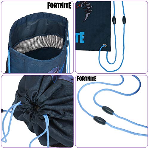 Fortnite Mochila de Cuerdas para Niños, Bolsas de Tela con Cordón para El Colegio Deportes Playa, Mochila para Gimnasio