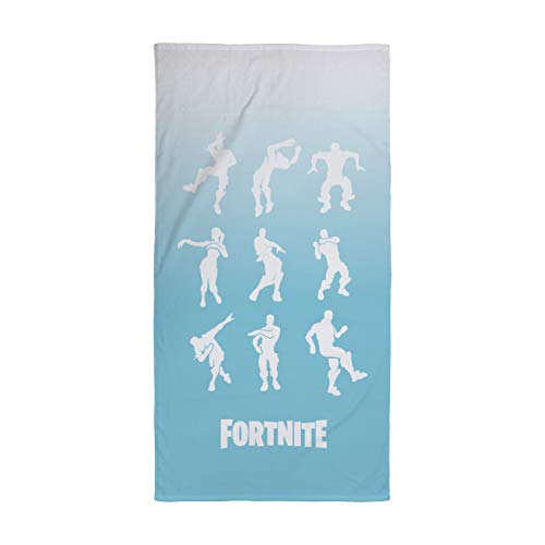Fortnite Oficial, 100% algodón, Azul y Blanco, Towel