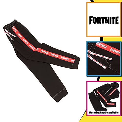 Fortnite Pantalones de jogging para niñas con logo de texto | Producto oficial, Negro, 13-14 Años