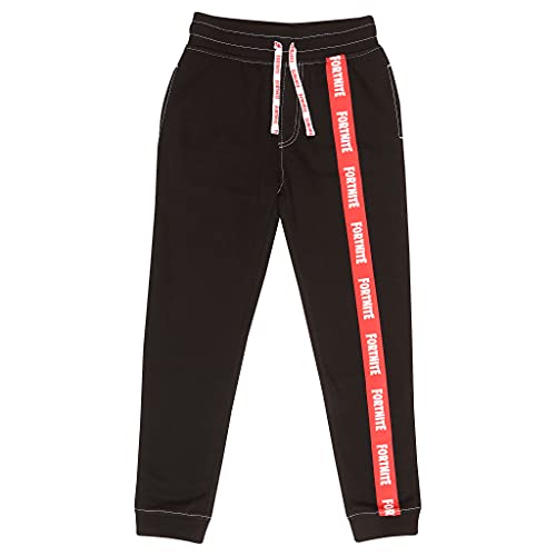 Fortnite Pantalones de jogging para niñas con logo de texto | Producto oficial, Negro, 13-14 Años