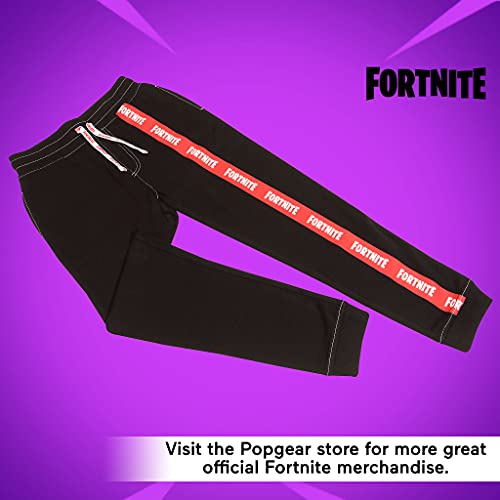 Fortnite Pantalones de jogging para niños con logo de texto | Producto oficial, Negro, 12-13 Años