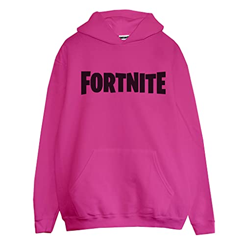 Fortnite Pullover Hoodie for Women, Text Logo Print, Official Merchandise Sudaderas con Capucha Modernas, Rosa, XXL para Mujer