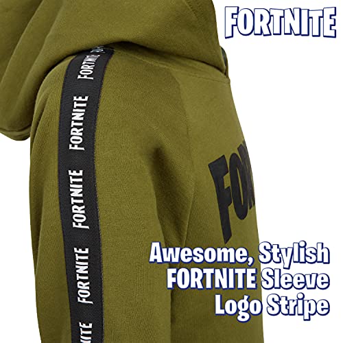Fortnite Sudadera Niño, Ropa para Niño De Videojuego, Sudadera con Capucha para Niños, Gamer Regalos 7-15 Años (Caqui, 11-12 años)