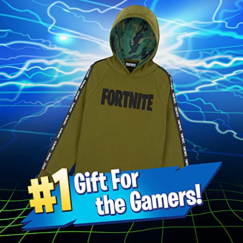 Fortnite Sudadera Niño, Ropa para Niño De Videojuego, Sudadera con Capucha para Niños, Gamer Regalos 7-15 Años (Caqui, 11-12 años)