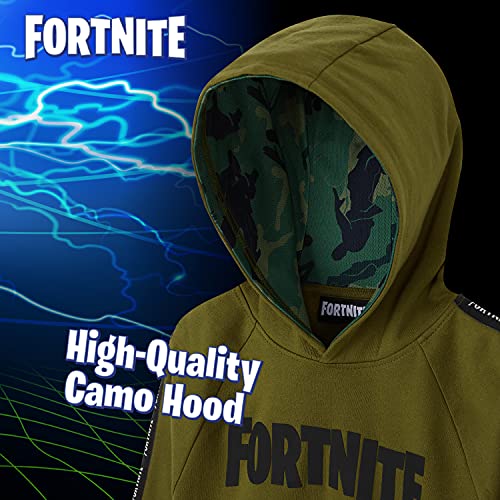 Fortnite Sudadera Niño, Ropa para Niño De Videojuego, Sudadera con Capucha para Niños, Gamer Regalos 7-15 Años (Caqui, 11-12 años)