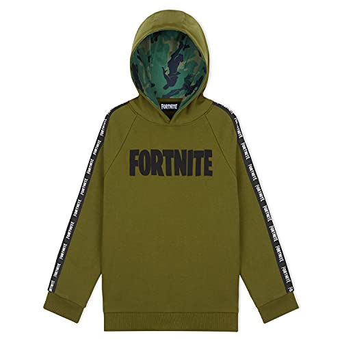 Fortnite Sudadera Niño, Ropa para Niño De Videojuego, Sudadera con Capucha para Niños, Gamer Regalos 7-15 Años (Caqui, 11-12 años)
