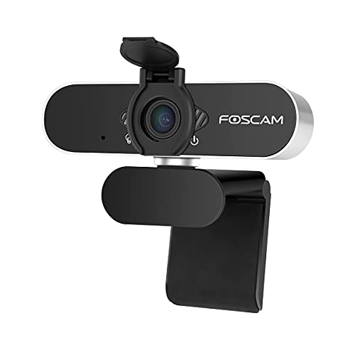 Foscam W21 Webcam 1080P Full HD con Micrófono Incluido, Cámara Web para Video Chat y Grabación, Compatible con Windows, Linux, Mac y Android. Cierre de privacidad