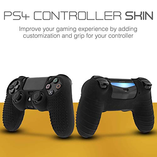Fosmon Controlador PS4 DualShock 4 Skin Funda Protectora Antideslizante de Agarre para Sony PS4/PS4 Slim/PS4 Pro Controller (8 empuñaduras de Pulgar / 4 Pares) - Negro