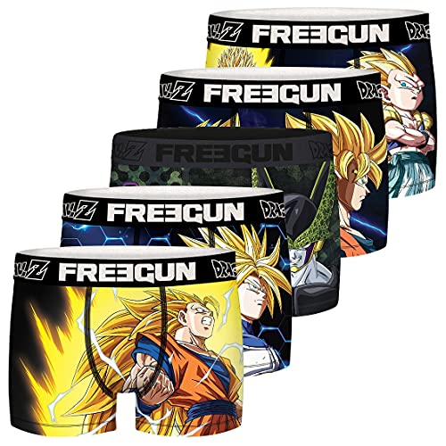 FREEGUN Calzoncillo Ropa Interior Hombre Microfibra Dragon Ball Z (Juego de 5)