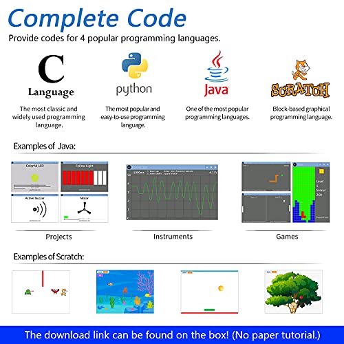 Freenove Ultimate Starter Kit for Raspberry Pi 4 B 3 B+ 400, 561-Page Detailed Tutorials, Python C Java Scratch Code, 223 Items, 72 Projects, Solderless Breadboard