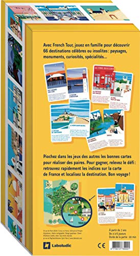 French Tour – Juego de Cartas ilustradas para Descubrir Francia en 66 Pasos – Juegos de Mesa – Familia y niño