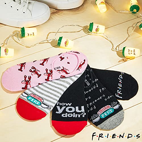 FRIENDS Calcetines Mujer Tobilleros, Pack de 5 Pares de Calcetines Invisibles Mujer
