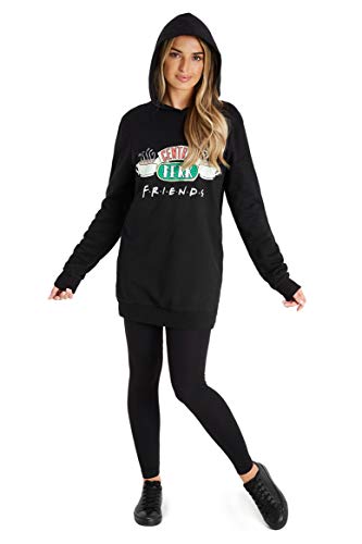 Friends Sudaderas Mujer, Sudaderas Anchas con Capucha, Vestido Sudadera Mujer, Regalos para Mujer y Adolescente Talla S-XL (Negro, M)