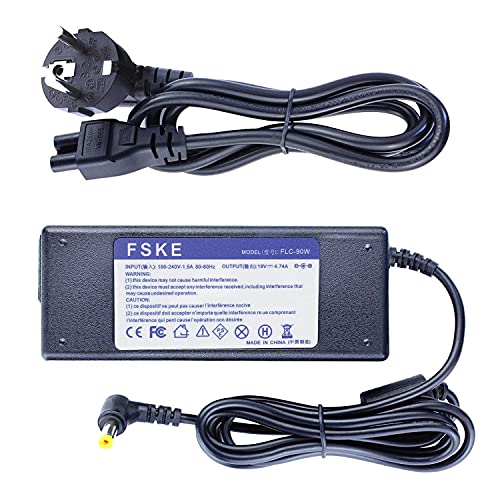 FSKE 19V 4.74A 90W Cargador para Portátil Acer Aspire E15 E17 ES15 V5 5750G 7750g 7741G 3 5 ADP-90CD DB A10-090P3A PA-1900-32 Packard Bell Ordenador etc, Fuente de Alimentación Conector: 5,5 * 1,7mm