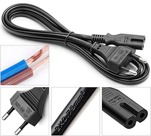 FSKE 3 Metros C7 Power Cable Cord con Euro Conector a IEC C7, Figure 8, Cable de alimentación Adecuado para Samsung Toshiba LG Philips Sharp Sony PC Monitor, TV, DVD, Printer Radio etc