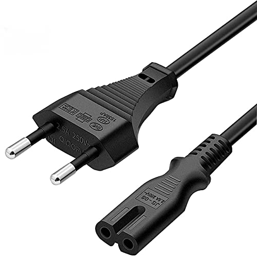 FSKE 3 Metros C7 Power Cable Cord con Euro Conector a IEC C7, Figure 8, Cable de alimentación Adecuado para Samsung Toshiba LG Philips Sharp Sony PC Monitor, TV, DVD, Printer Radio etc