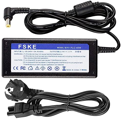 FSKE® 45W 19V 2.37A Cargador Portátil para Acer Aspire E15 ZG5 E5-571 ES1 E1-572 R3 E5-551 E5 KAV60 Serie AC Adapter, Notebook EUR Power Supply, 5.5 * 1.7mm