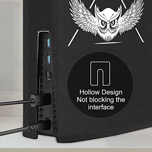 Funda Antipolvo para PS5,Funda Protectora para Sony Playstation 5,Antiarañazos Impermeable a Prueba de Polvo,Accesorios PS5 (Búho Negro)