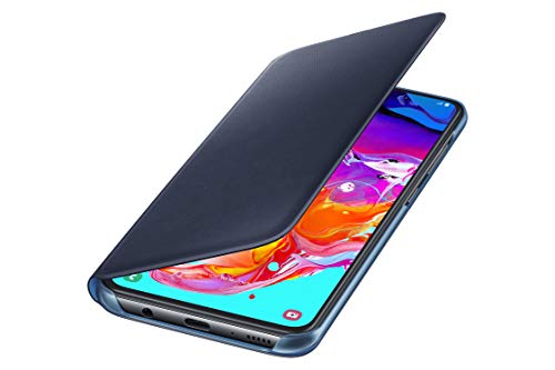 Funda billetera Samsung para Samsung Galaxy A70, Funda protectora plegable con funda para smartphone - Duradera con ranura para tarjeta para guardar sus tarjetas de crédito - Negro