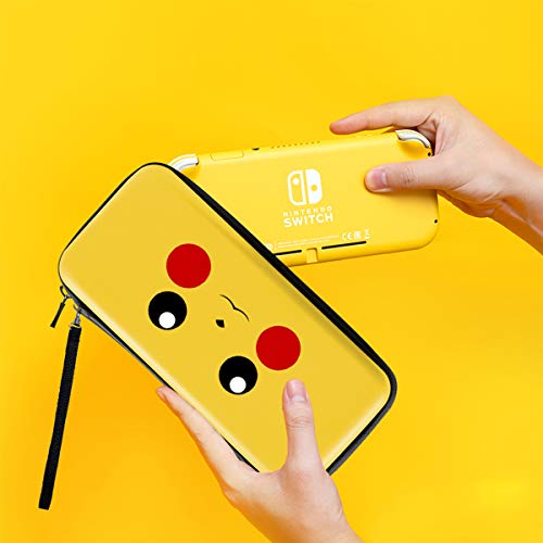 Funda de Pikachu para Switch Lite, Carcasa de Transporte de Pokemon Go Pikachu para Switch Lite, Pack de Estuche y Almacenamiento Portátil Rígida para Switch Lite Case [Armarillo]