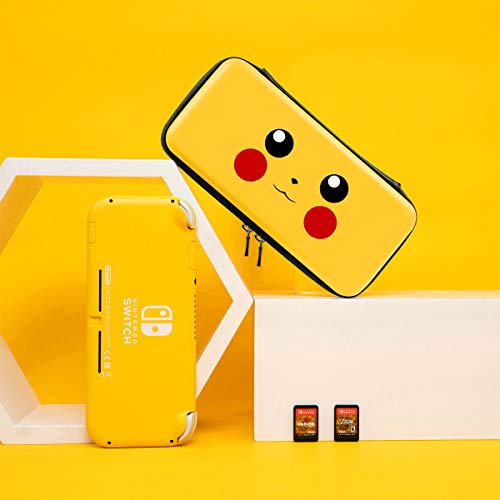 Funda de Pikachu para Switch Lite, Carcasa de Transporte de Pokemon Go Pikachu para Switch Lite, Pack de Estuche y Almacenamiento Portátil Rígida para Switch Lite Case [Armarillo]