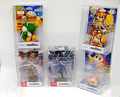 funda de protección amiibo 5x protectora para pequeños amiibos como Zelda Toon Link Twilight Princesa Kirby Super Mario Smash Bros Lana Yoshi 0.5 mm Espesor CLARO DE CRISTAL