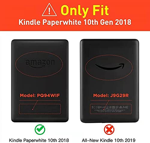 Funda de silicona para Kindle Paperwhite (10ª generación, versiones de 2018) con despertador y reposo automático, compatible únicamente con PQ94WIF