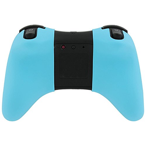 Funda de silicona suave para Nintendo Wii U Pro WiiU Wireless Controller azul claro