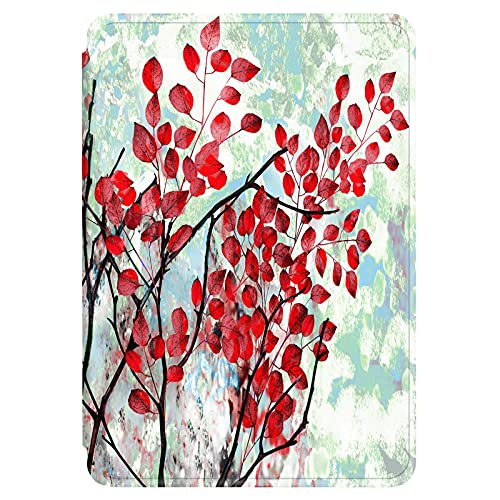 Funda Kindle Paperwhite 2012/2013/2015 Flip Carcasa Ultra Delgado PU + PC Magnética Flor Melocotón Patrón Estuche Automático Despertar o Dormir Función Cuero Caja para Kindle Paperwhite 1 2 3 (2)