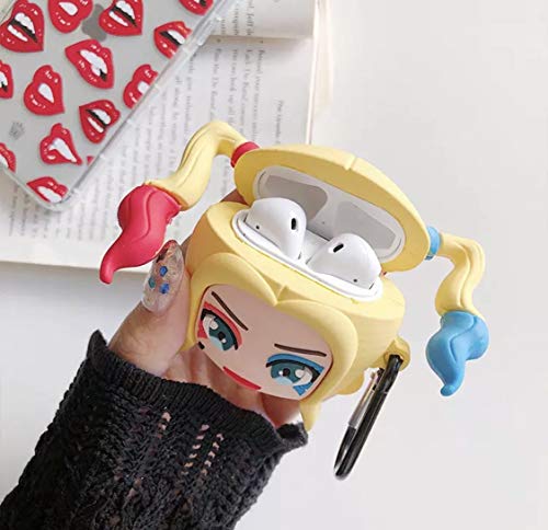 Funda para Air Pods: Harley Quinn de silicona a prueba de golpes y funda Fashion para AirPods (AirPods 1 y 2) (Harley Quinn)