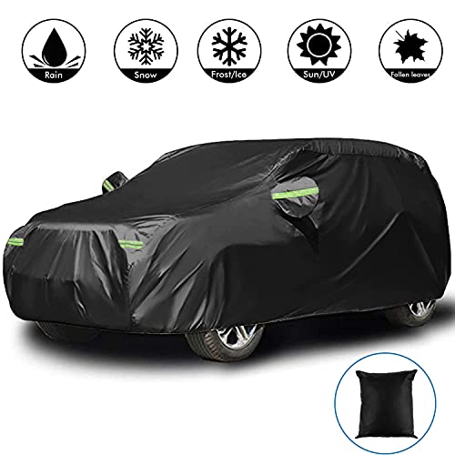 Funda para Coche Exterior Impermeable Lona para Coche Cubierta Coche Exterior contra Sol Nieve Polvo Viento Tamaño Universal (4.85 * 1.9 * 1.85m/ SUV /210T Negro)
