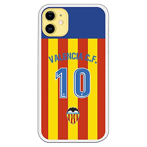 Funda para iPhone 11 del Valencia para Proteger tu móvil. Carcasa para Apple de Silicona Flexible con Licencia Oficial de Valencia CF.