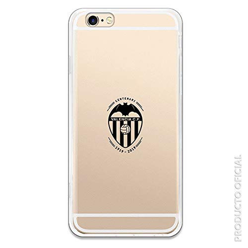 Funda para iPhone 7 - iPhone 8 - iPhone SE 2020 Oficial Valencia CF Escudo Clear Transparente para Proteger tu móvil. Carcasa para Apple de Silicona Flexible con Licencia Oficial del Valencia FC.