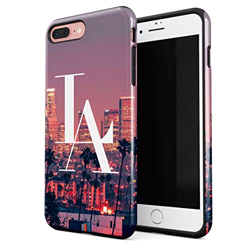 Funda Para iPhone 7 Plus & 8 Plus Los Angeles LA City Of Sins Sunset Summer Paradise City California Resistente a los Golpes, Carcasa Dura de PC de 2 Capas + Funda Protectora de Diseño Híbrido de TPU