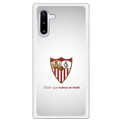 Funda para Samsung Galaxy Note 10 Oficial del Sevilla FC sobre Fondo Retro para Proteger tu móvil. Carcasa para Samsung de Silicona Flexible con Licencia Oficial de Sevilla FC.